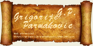 Grigorije Parmaković vizit kartica